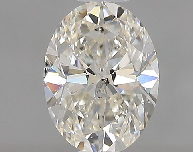 0.4 Carat Oval Natural Diamond with  Cut Diamond in 14KT  view 1

