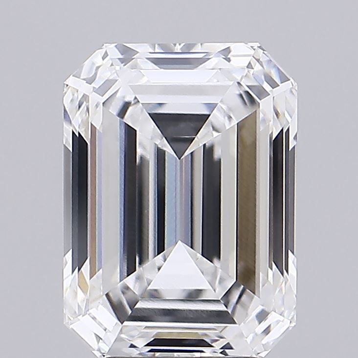 3.83 Carat Emerald Lab Diamond with  Cut Diamond in 14KT  view 1
