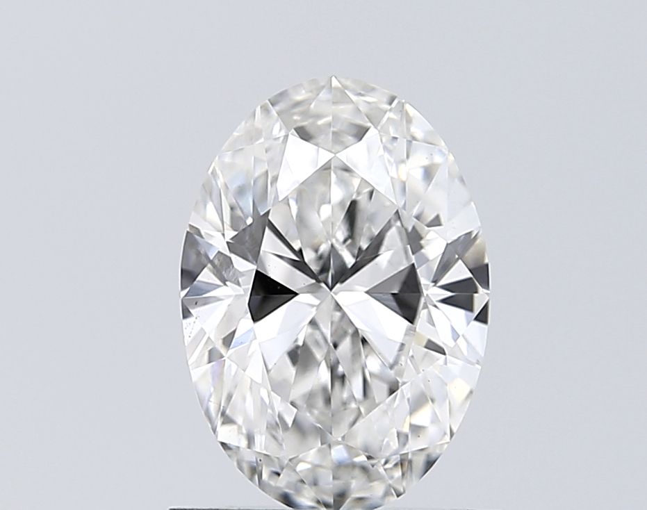 1.01 Carat Oval Lab Diamond with  Cut Diamond in 14KT  view 1
