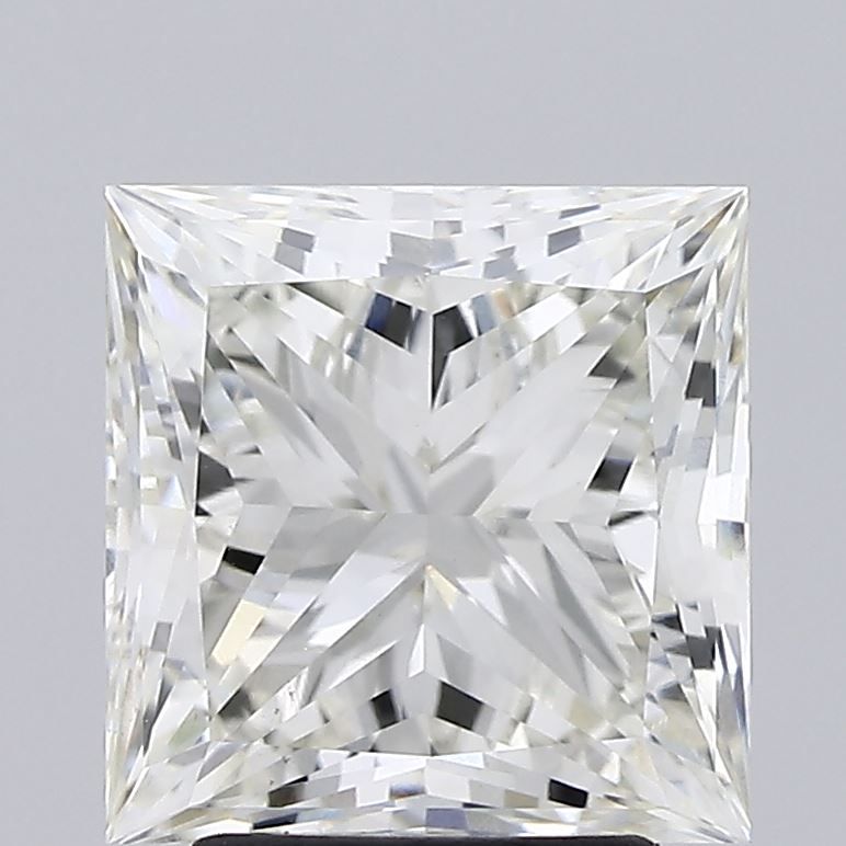 3.45 Carat Princess Lab Diamond with  Cut Diamond in 14KT  view 1
