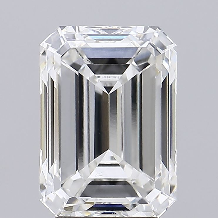 3.29 Carat Emerald Lab Diamond with  Cut Diamond in 14KT  view 1
