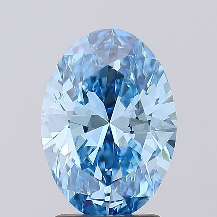 2.22 Carat Oval Lab Diamond with  Cut Diamond in 14KT  view 1
