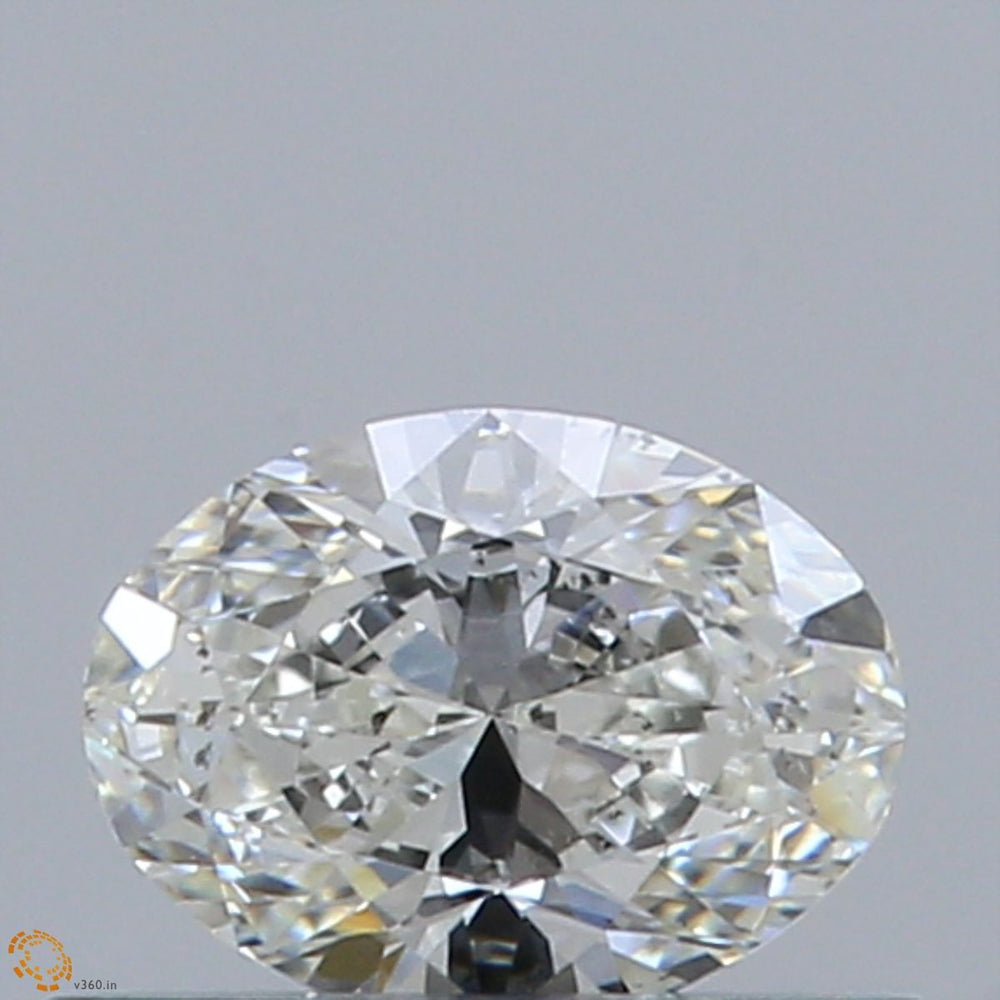 0.4 Carat Oval Natural Diamond with  Cut Diamond in 14KT  view 1
