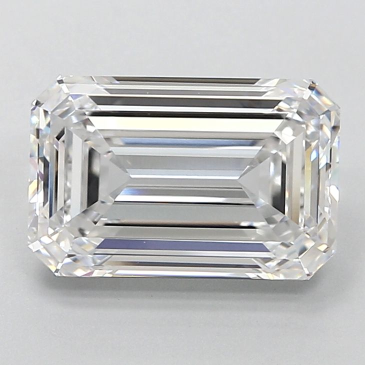 5.63 Carat Emerald Lab Diamond with  Cut Diamond in 14KT  view 1
