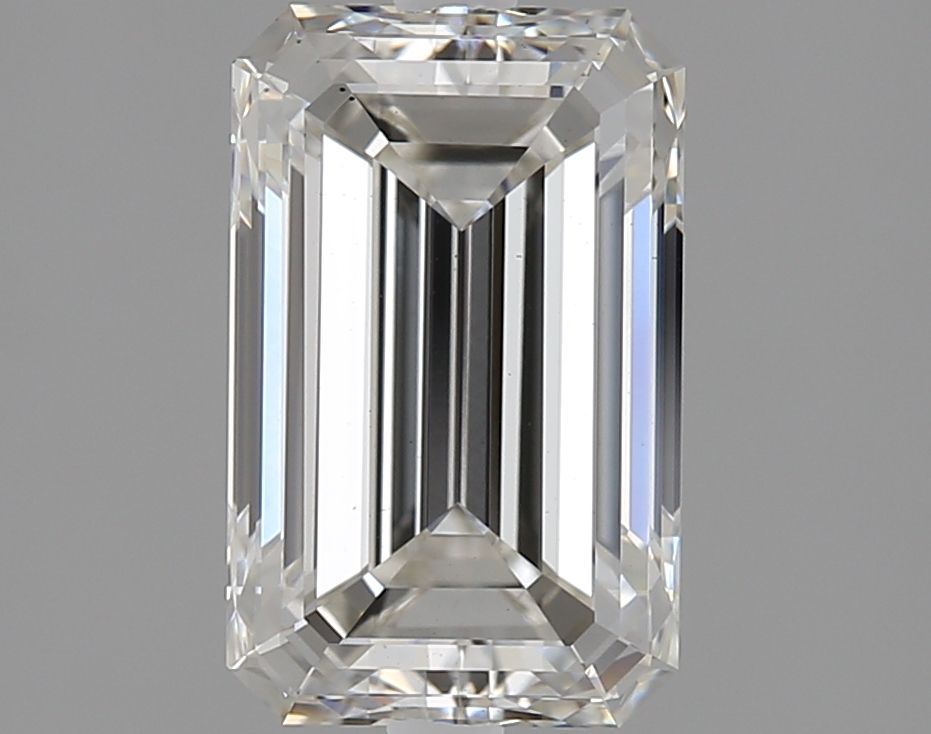 2.02 Carat Emerald Lab Diamond with  Cut Diamond in 14KT  view 1

