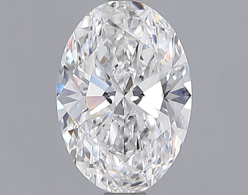 1.4 Carat Oval Lab Diamond with  Cut Diamond in 14KT  view 1
