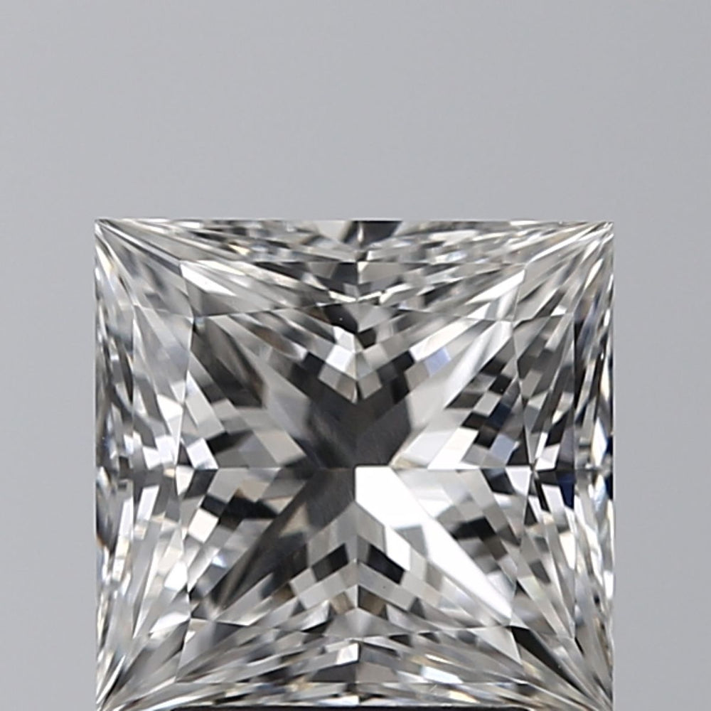 2.52 Carat Princess Lab Diamond with  Cut Diamond in 14KT  view 1
