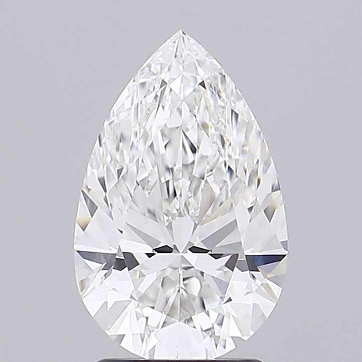 2.41 Carat Pear Lab Diamond with  Cut Diamond in 14KT  view 1
