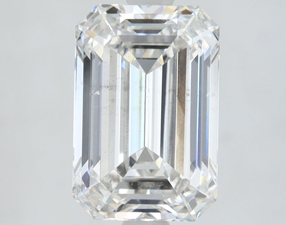 2.51 Carat Emerald lab Diamond with  Cut Diamond in 14KT  view 1
