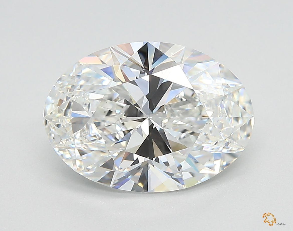 3.07 Carat Oval Lab Diamond with  Cut Diamond in 14KT  view 1
