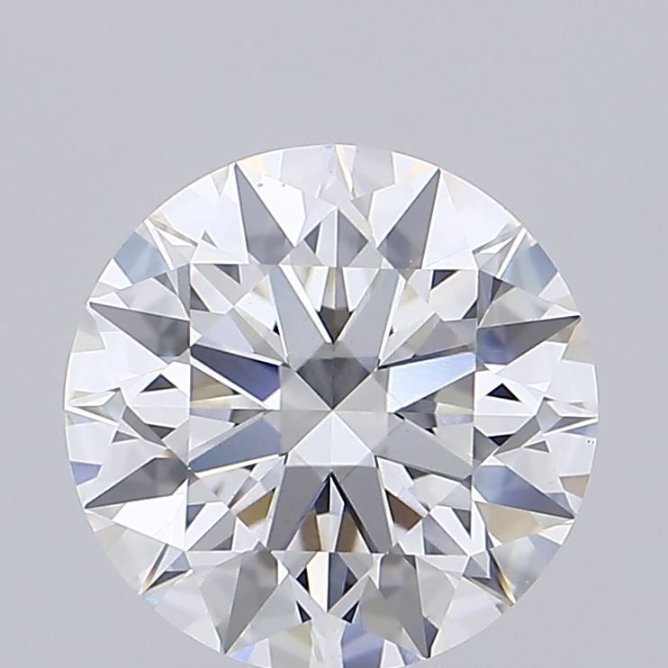 3.16 Carat Round Lab Diamond with  Cut Diamond in 14KT  view 1
