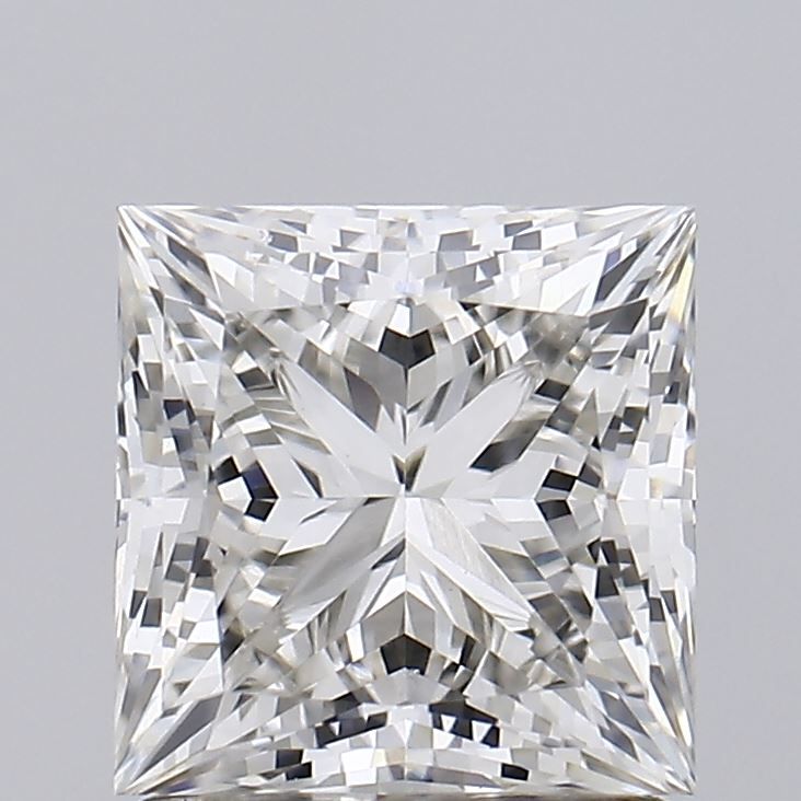 1.51 Carat Princess Lab Diamond with  Cut Diamond in 14KT  view 1
