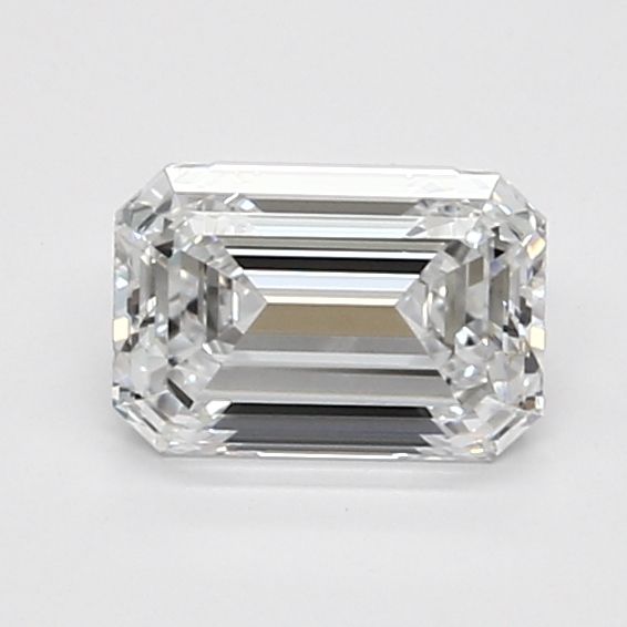 1.0 Carat Emerald Lab Diamond with  Cut Diamond in 14KT  view 1
