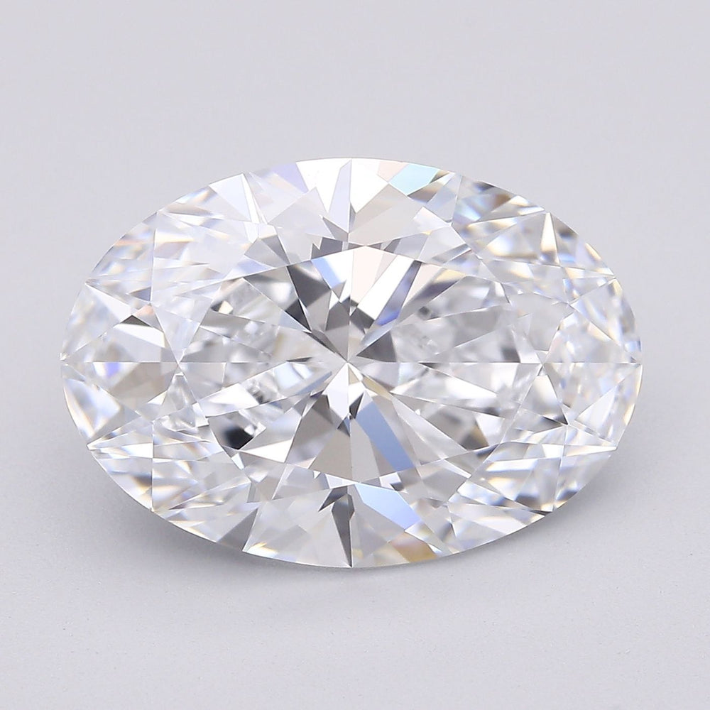 4.01 Carat Oval Lab Diamond with  Cut Diamond in 14KT  view 1
