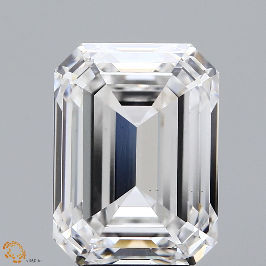 5.88 Carat Emerald Lab Diamond with  Cut Diamond in 14KT  view 1
