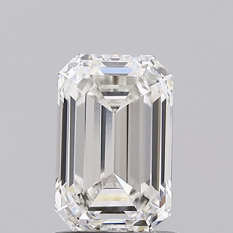1.52 Carat Emerald Lab Diamond with  Cut Diamond in 14KT  view 1
