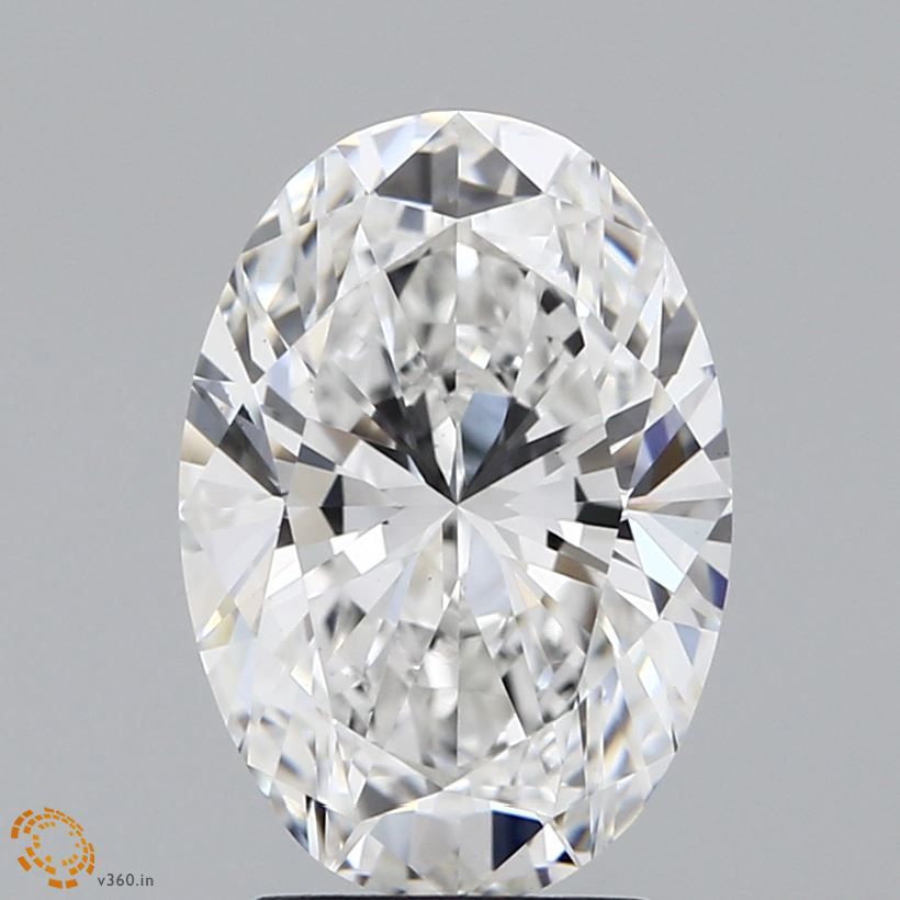 2.56 Carat Oval Lab Diamond with  Cut Diamond in 14KT  view 1
