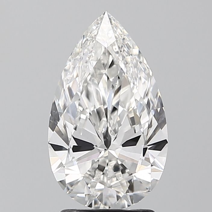 2.06 Carat Pear Lab Diamond with  Cut Diamond in 14KT  view 1
