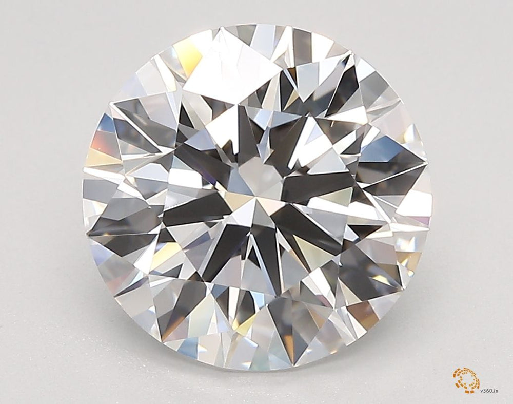 3.65 Carat Round Lab Diamond with  Cut Diamond in 14KT  view 1
