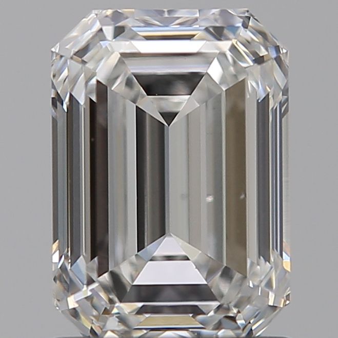 1.42 Carat Emerald lab Diamond with  Cut Diamond in 14KT  view 1

