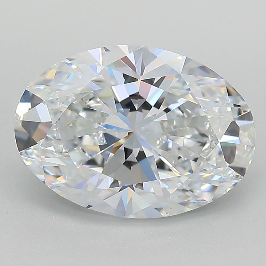 3.07 Carat Oval Lab Diamond with  Cut Diamond in 14KT  view 1
