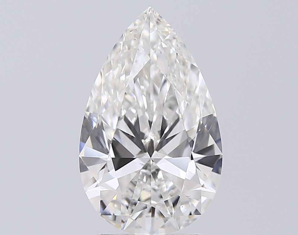 3.13 Carat Pear Lab Diamond with  Cut Diamond in 14KT  view 1

