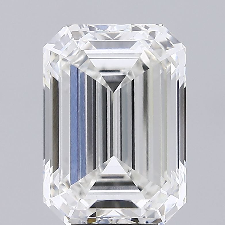 7.11 Carat Emerald Lab Diamond with  Cut Diamond in 14KT  view 1
