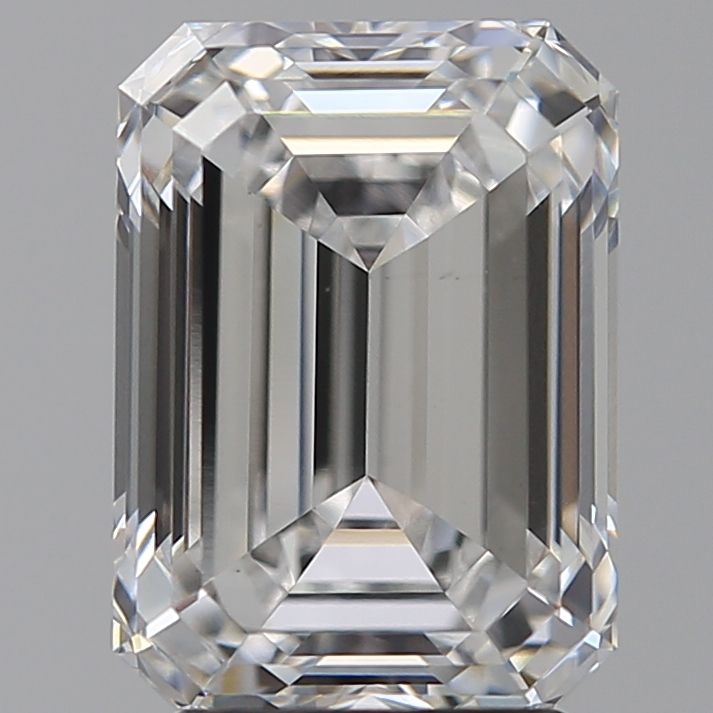 3.31 Carat Emerald Lab Diamond with  Cut Diamond in 14KT  view 1
