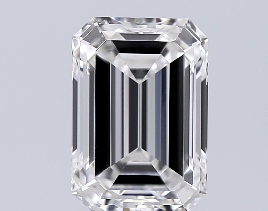 2.28 Carat Emerald Lab Diamond with  Cut Diamond in 14KT  view 1
