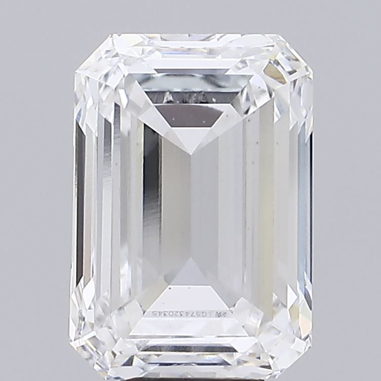 5.01 Carat Emerald Lab Diamond with  Cut Diamond in 14KT  view 1
