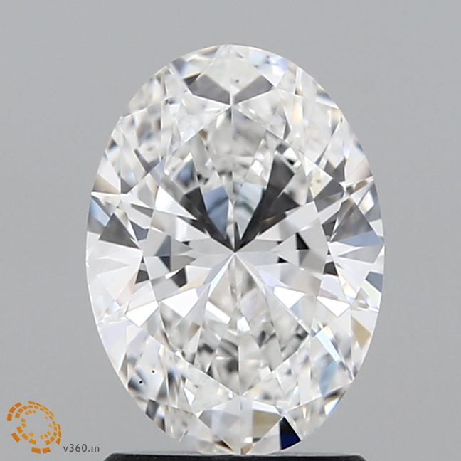 1.51 Carat Oval Lab Diamond with  Cut Diamond in 14KT  view 1
