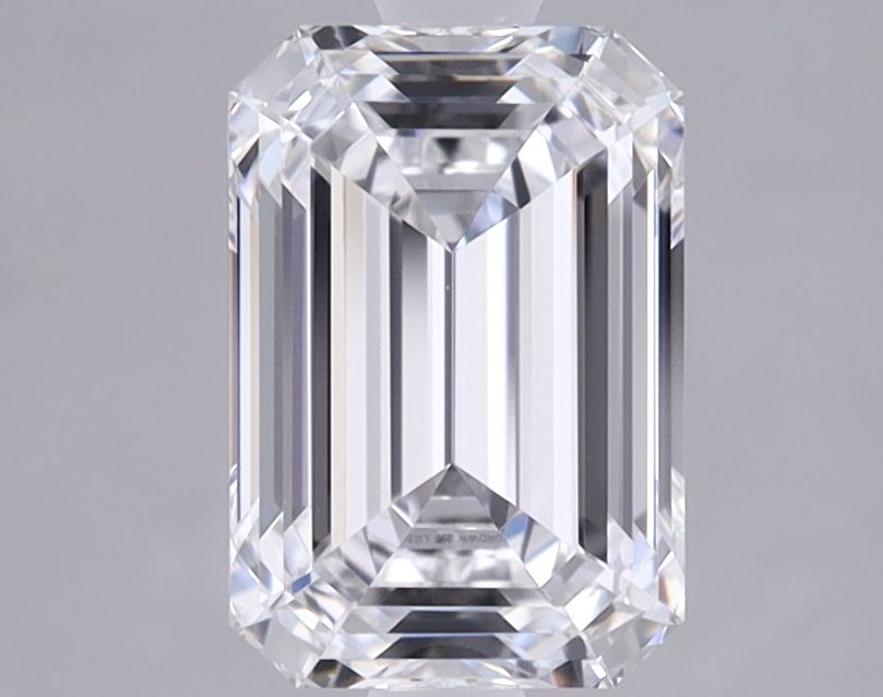 1.9 Carat Emerald Lab Diamond with  Cut Diamond in 14KT  view 1
