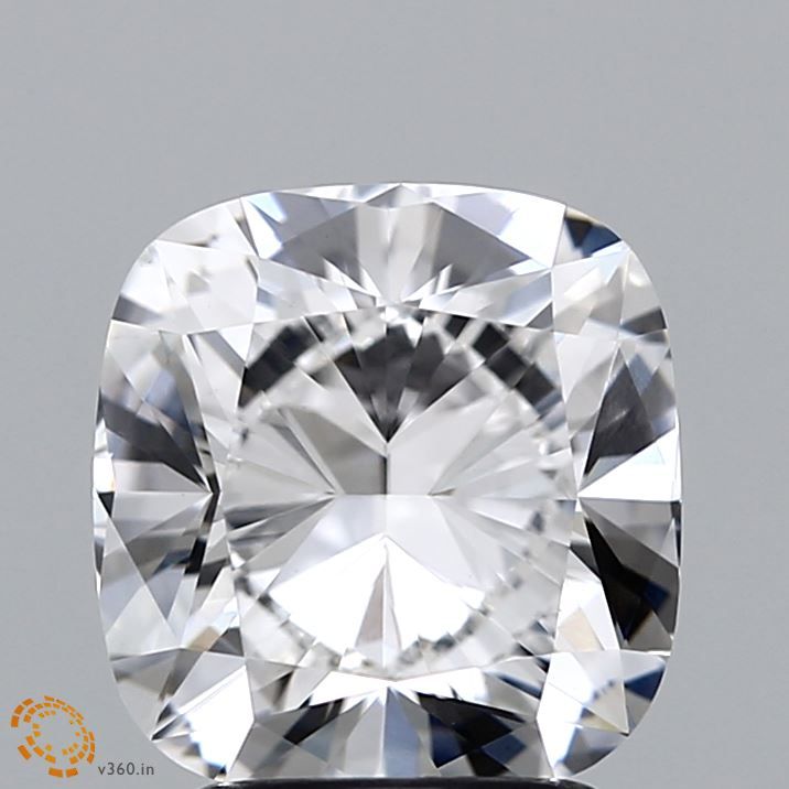 3.02 Carat Cushion Lab Diamond with  Cut Diamond in 14KT  view 1
