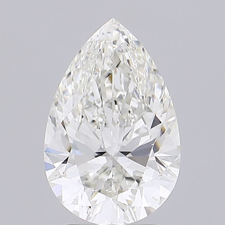 3.01 Carat Pear Lab Diamond with  Cut Diamond in 14KT  view 1
