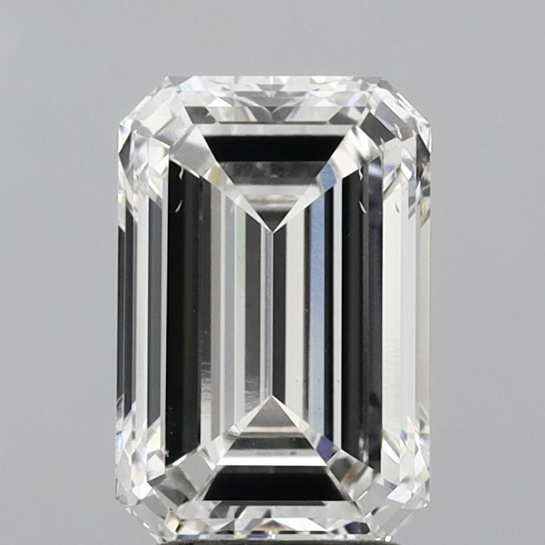 3.0 Carat Emerald Lab Diamond with  Cut Diamond in 14KT  view 1
