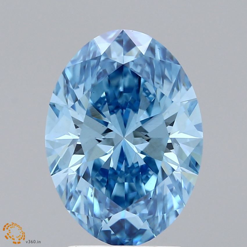 3.05 Carat Oval Lab Diamond with  Cut Diamond in 14KT  view 1
