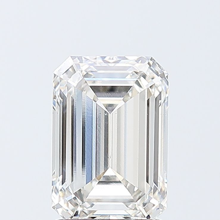 2.03 Carat Emerald Lab Diamond with  Cut Diamond in 14KT  view 1
