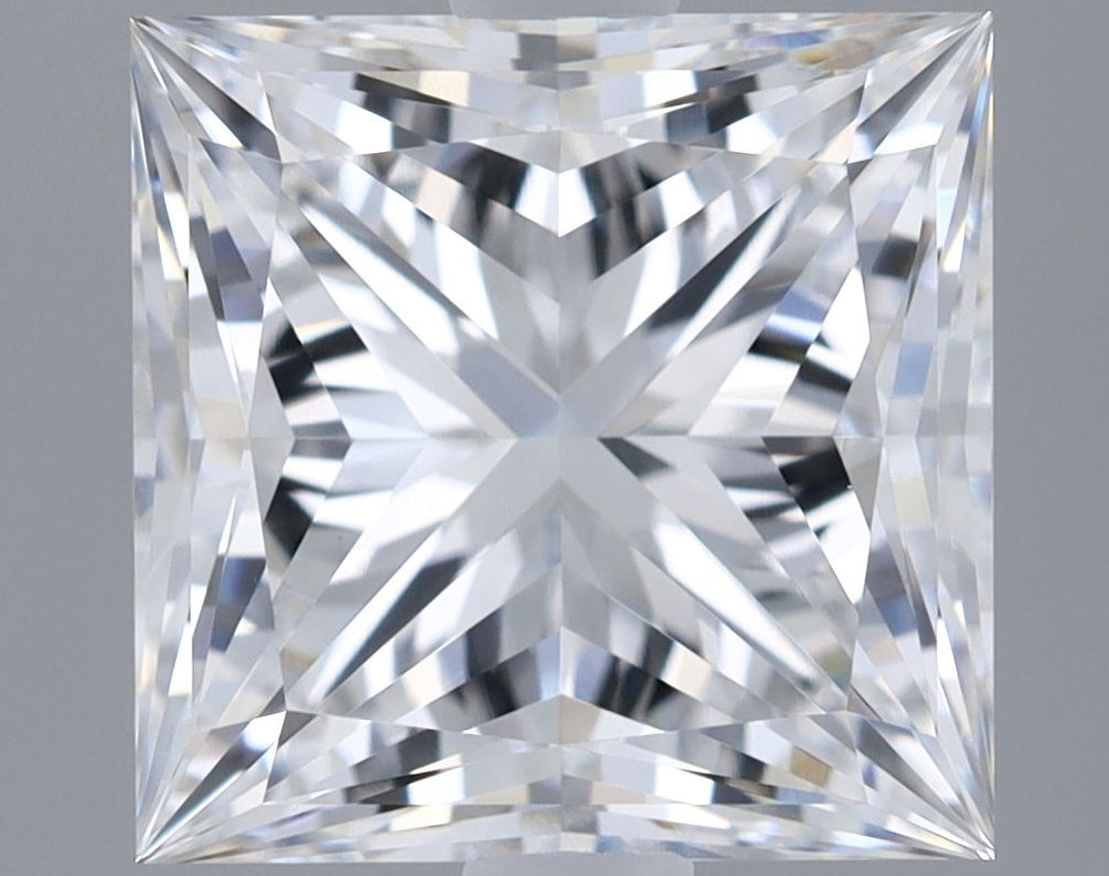 2.24 Carat Princess lab Diamond with  Cut Diamond in 14KT  view 1
