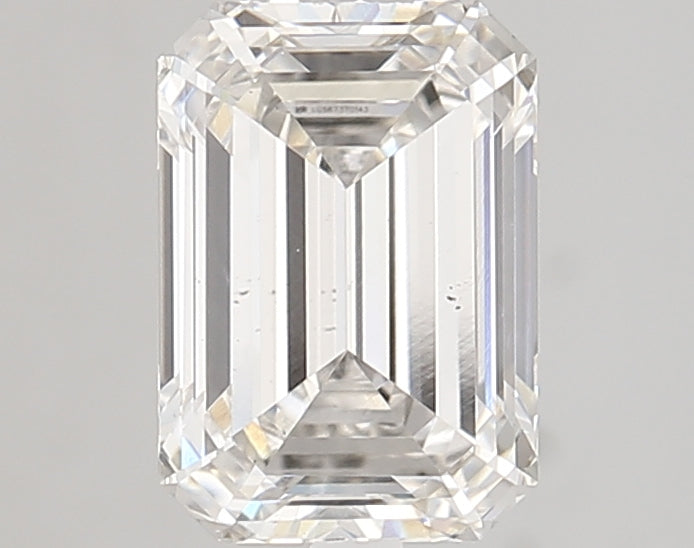 2.3 Carat Emerald Lab Diamond with  Cut Diamond in 14KT  view 1
