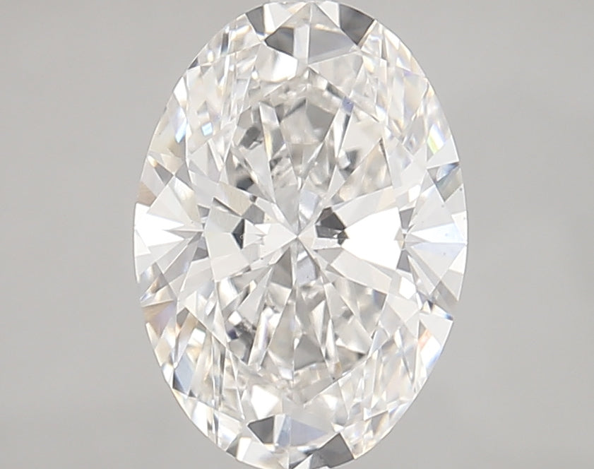 2.58 Carat Oval Lab Diamond with  Cut Diamond in 14KT  view 1
