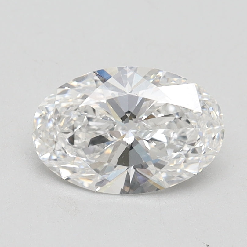 1.01 Carat Oval Lab Diamond with  Cut Diamond in 14KT  view 1
