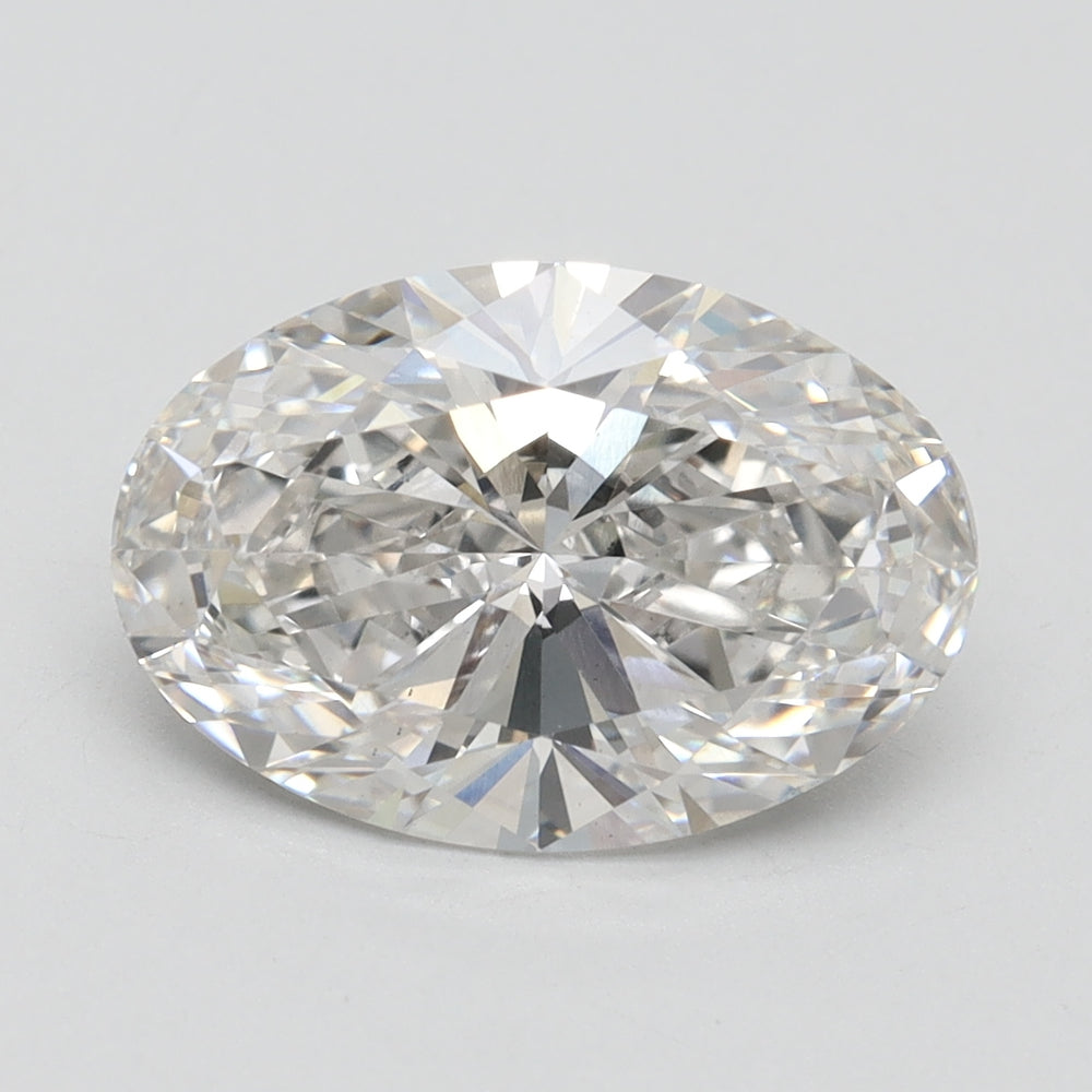 3.33 Carat Oval Lab Diamond with  Cut Diamond in 14KT  view 1
