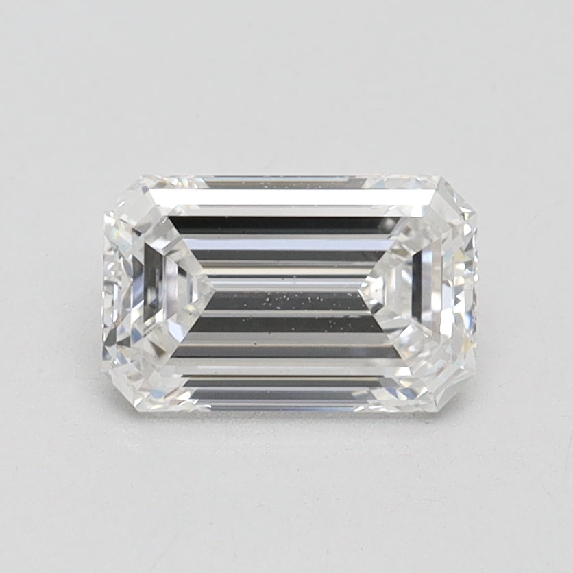 1.01 Carat Emerald Lab Diamond with  Cut Diamond in 14KT  view 1
