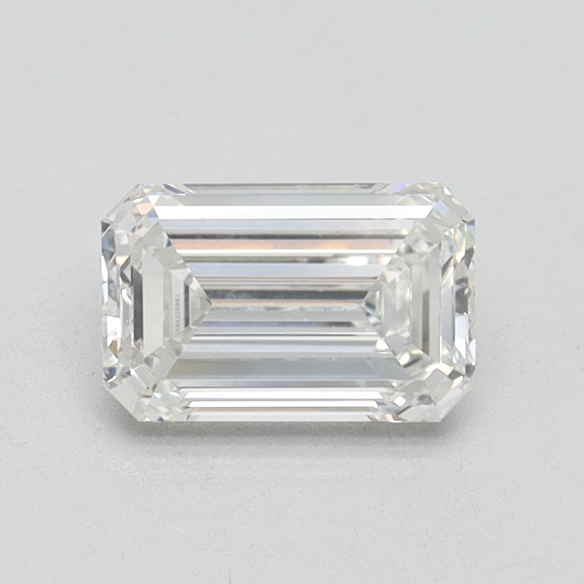 1.0 Carat Emerald Lab Diamond with  Cut Diamond in 14KT  view 1
