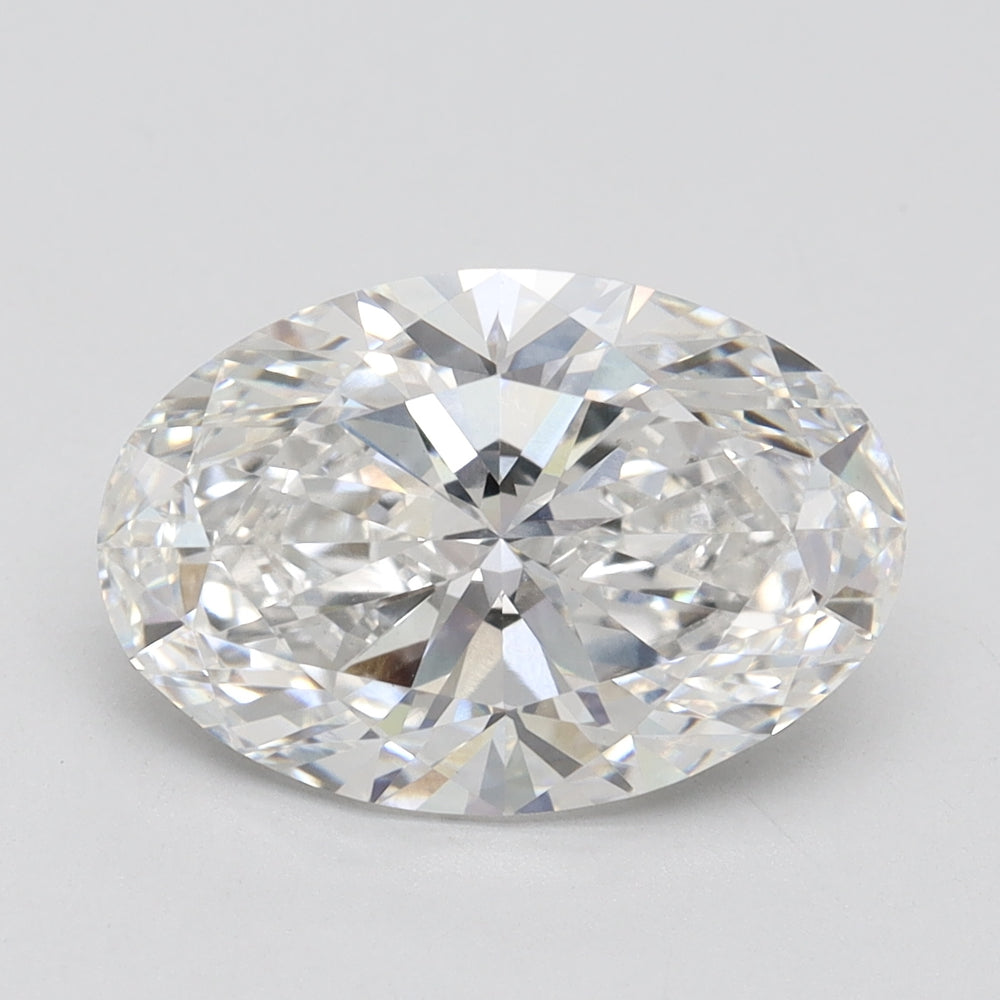 3.66 Carat Oval Lab Diamond with  Cut Diamond in 14KT  view 1
