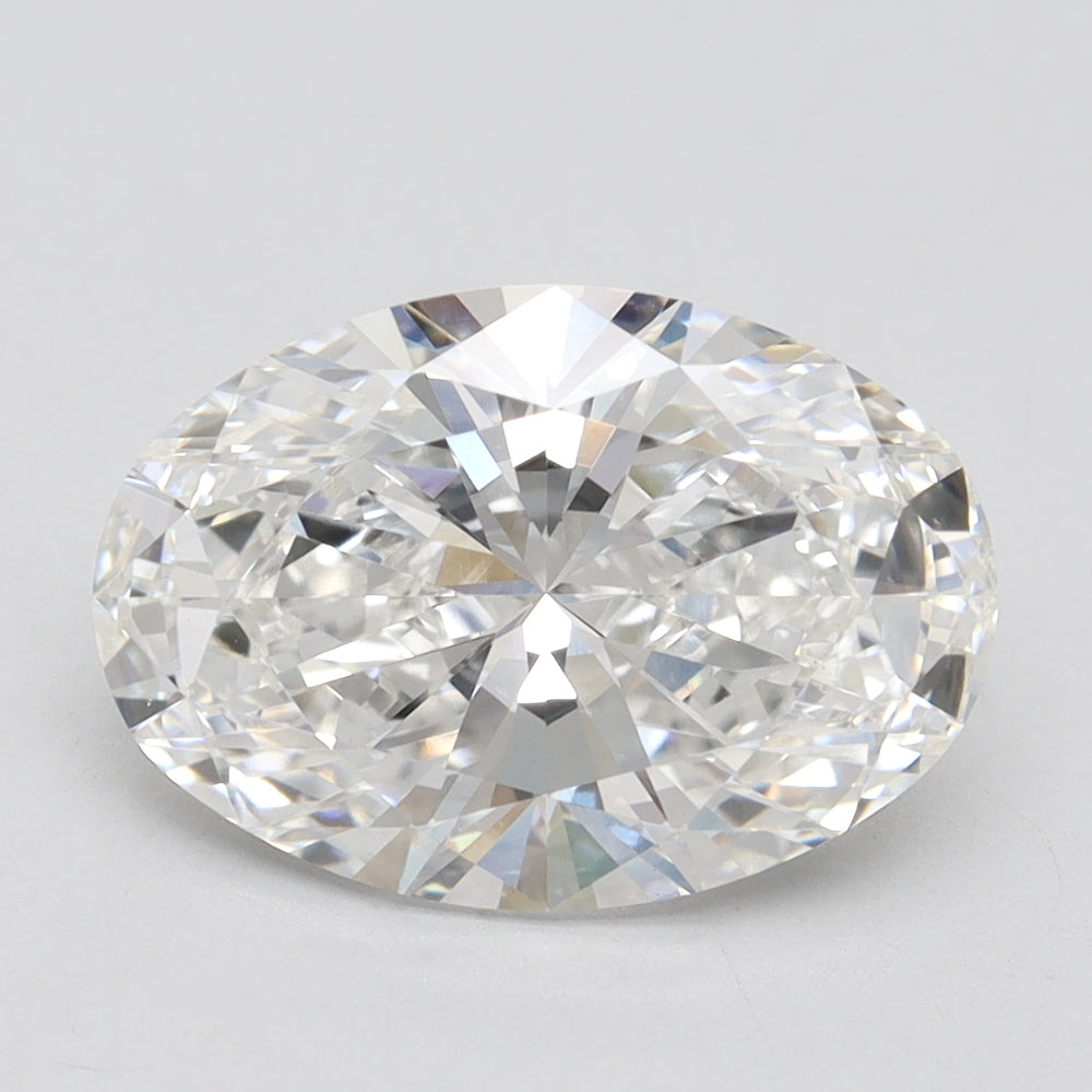 3.6 Carat Oval Lab Diamond with  Cut Diamond in 14KT  view 1
