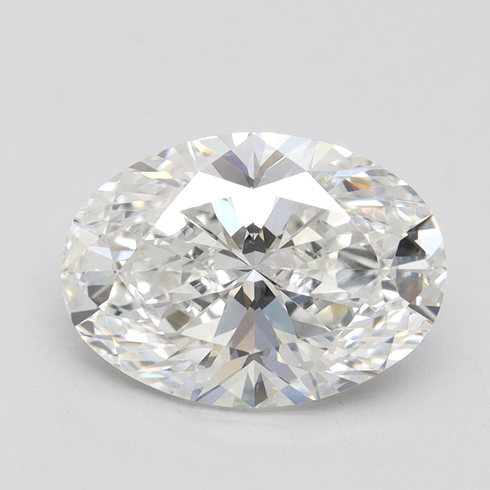 3.5 Carat Oval Lab Diamond with  Cut Diamond in 14KT  view 1
