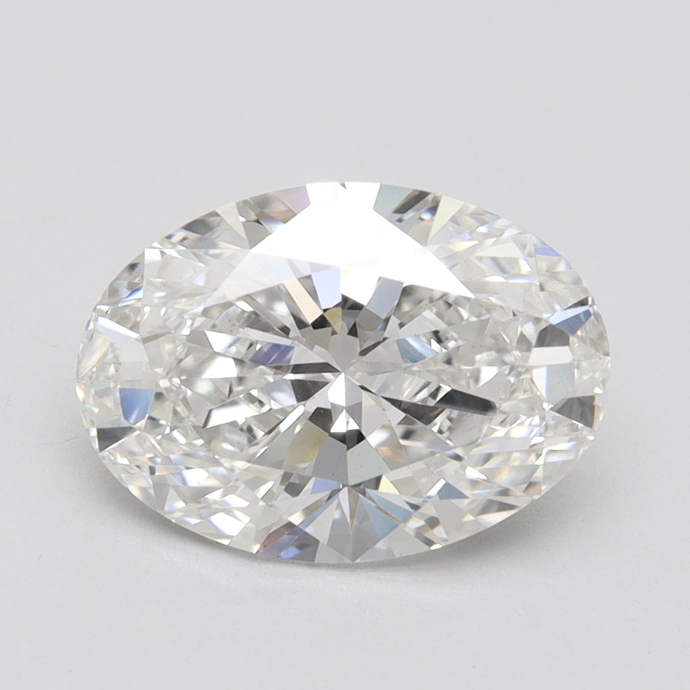 3.13 Carat Oval Lab Diamond with  Cut Diamond in 14KT  view 1
