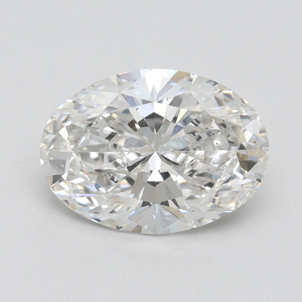 3.02 Carat Oval Lab Diamond with  Cut Diamond in 14KT  view 1
