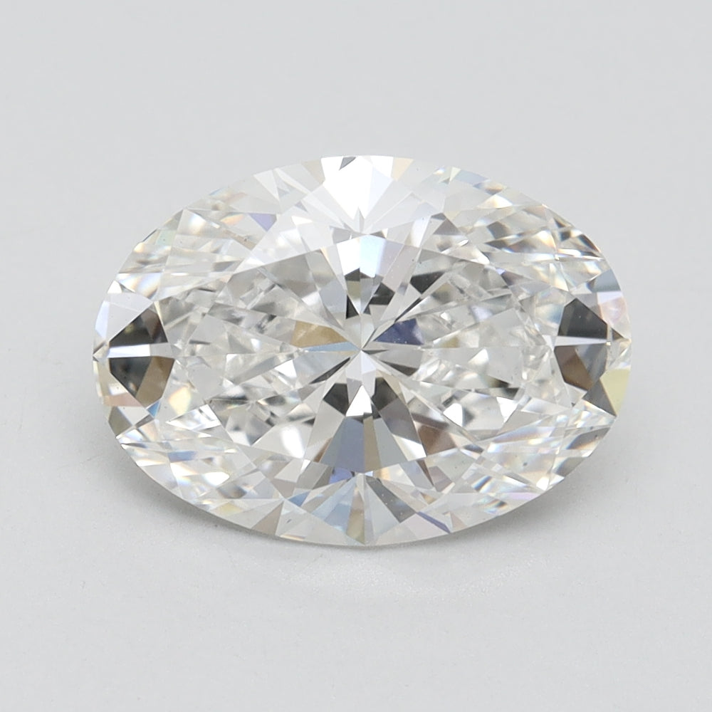 3.01 Carat Oval Lab Diamond with  Cut Diamond in 14KT  view 1
